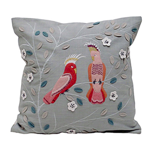 chirpy birds pillow